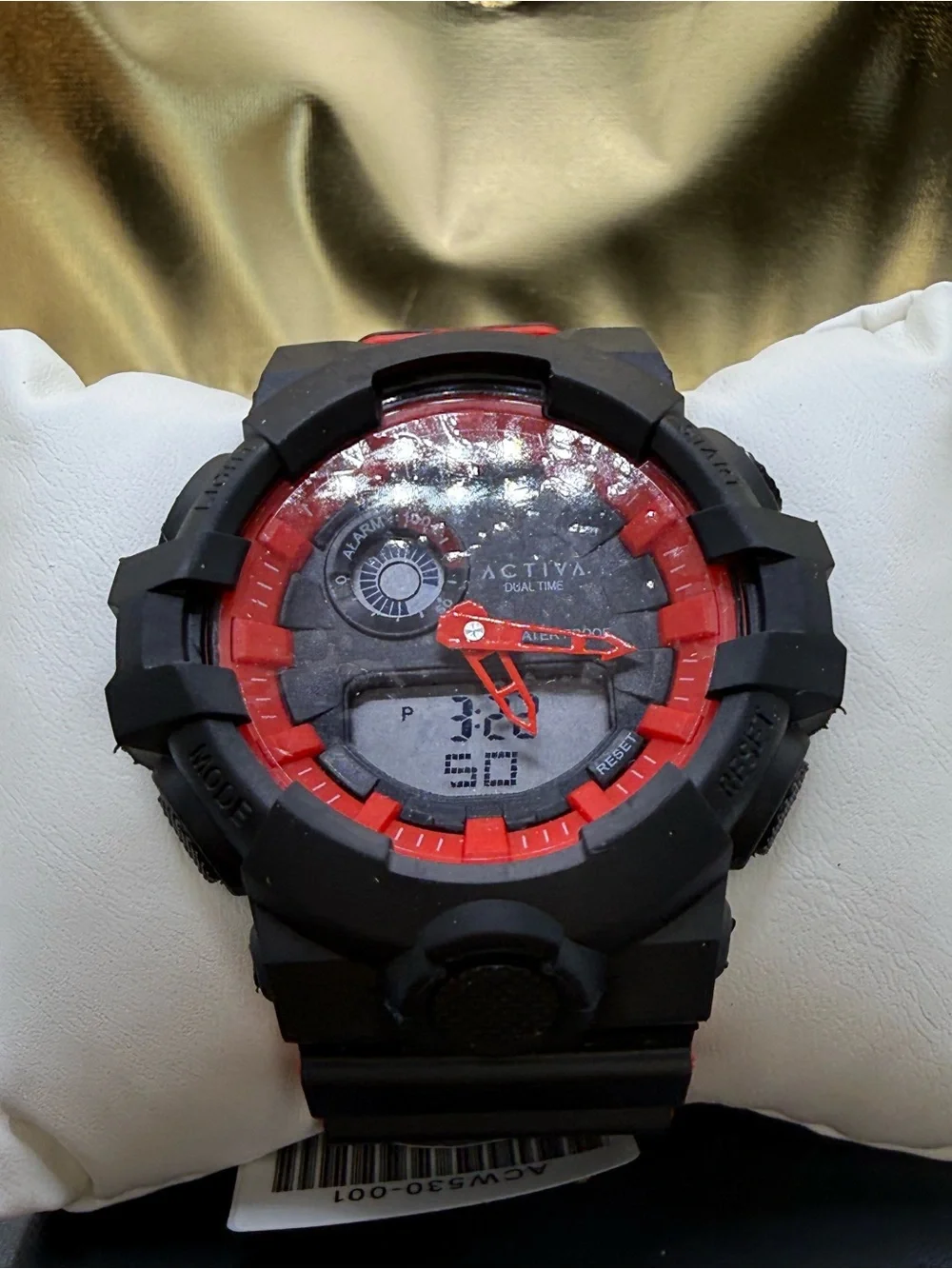 Ativa Black & Red Dual-Time Sport Watch